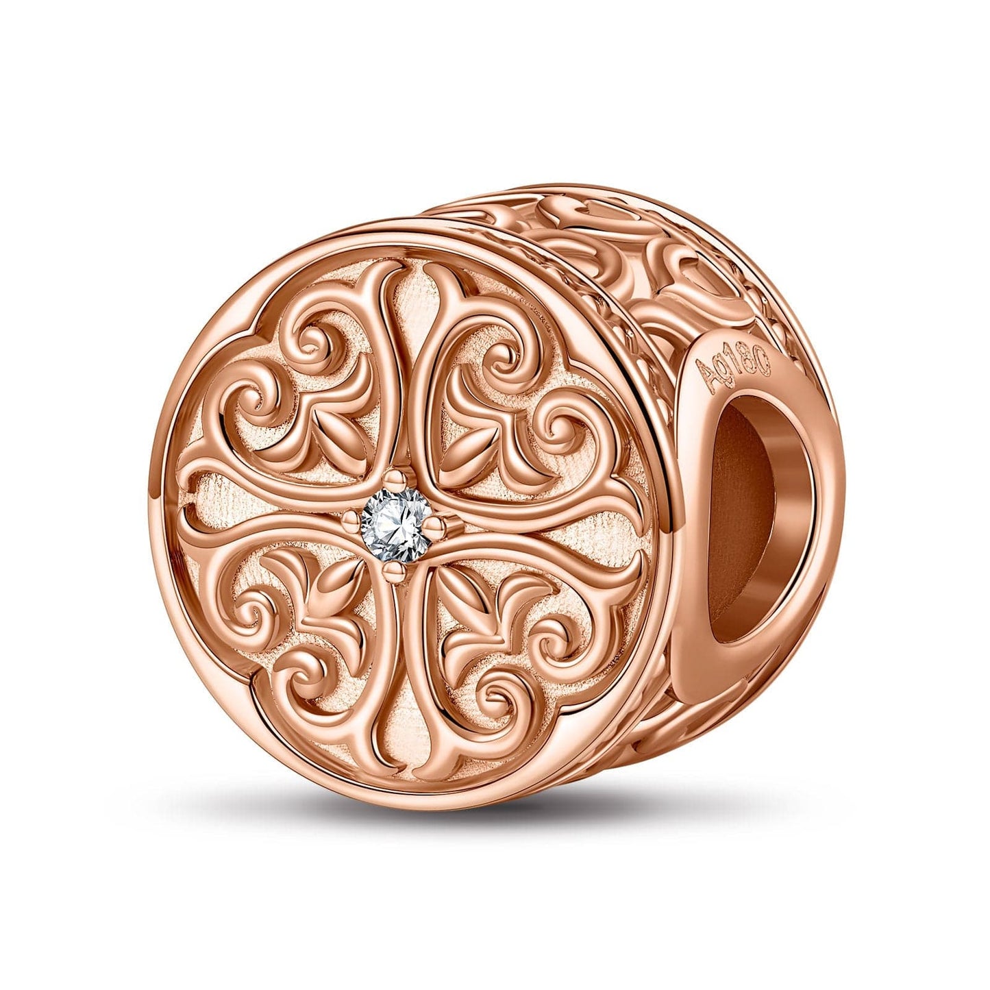 Versailles Ball Tarnish-resistant Silver Charms In Rose Gold Plated