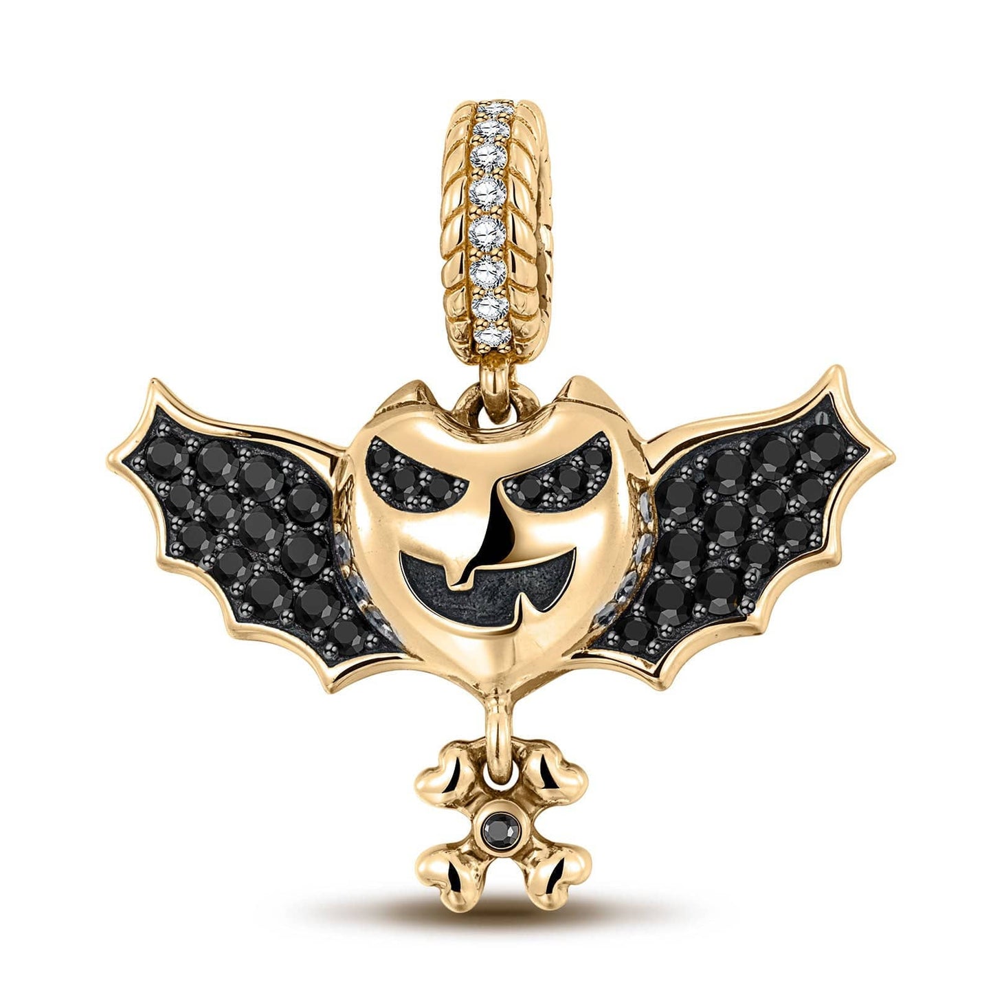 Vampire Tarnish-resistant Silver Dangle Charms With Enamel In 14K Gold Plated