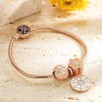 Eternal Four Shots Tarnish-resistant Silver Charms In Rose Gold Plated