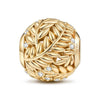 Wheat Waves Tarnish-resistant Silver Charms In 14K Gold Plated