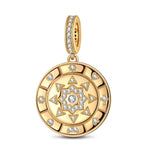 Eye Of Providence Tarnish-resistant Silver Dangle Charms With Enamel In 14K Gold Plated