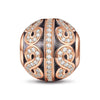 Eternity Tarnish-resistant Silver Charms With Enamel In Rose Gold Plated