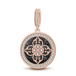 Light of Versailles Tarnish-resistant Silver Dangle Charms With Enamel In Rose Gold Plated