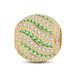 Green Infinite Joy Tarnish-resistant Silver Charms In 14K Gold Plated