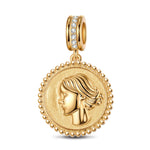 Woolf Portrait Tarnish-resistant Silver Dangle Charms In 14K Gold Plated