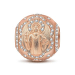 Heavenly Light Tarnish-resistant Silver Charms With Enamel In Rose Gold Plated