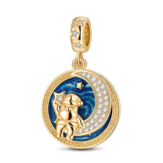 gon- Dream Santa Tarnish-resistant Silver Dangle Charms With Enamel In 14K Gold Plated