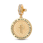 Light Of God Tarnish-resistant Silver Dangle Charms In 14K Gold Plated