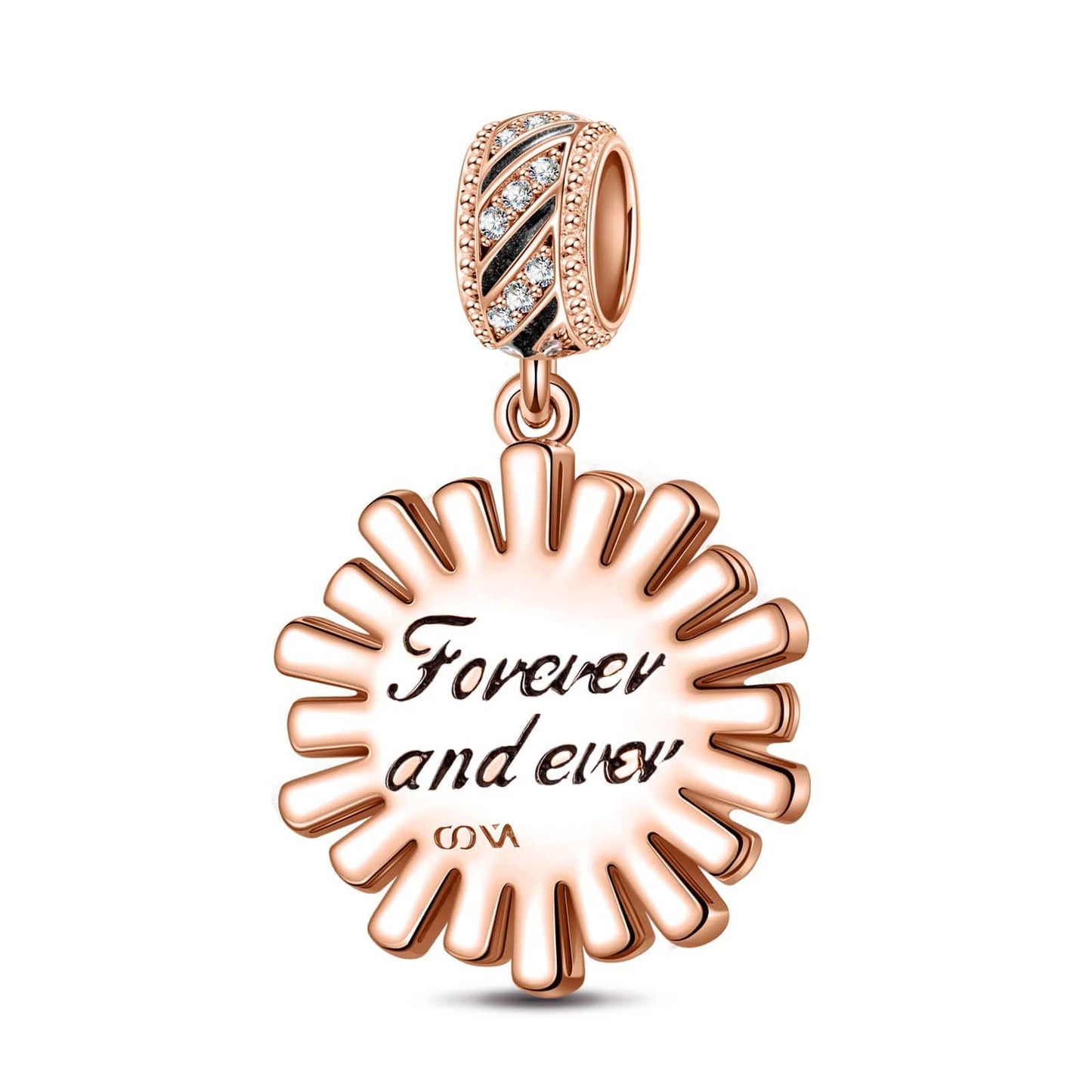 Queen Of Glitter Tarnish-resistant Silver Dangle Charms With Enamel In Rose Gold Plated