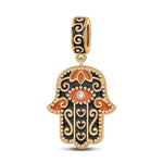 khamsah Tarnish-resistant Silver Dangle Charms With Enamel In 14K Gold Plated