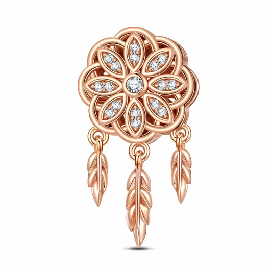 gon- Dreamcatcher Tarnish-resistant Silver Dangle Charms In Rose Gold Plated