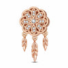 Dreamcatcher Tarnish-resistant Silver Dangle Charms In Rose Gold Plated