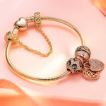 Iris Beloved Tarnish-resistant Silver Charms With Enamel In Rose Gold Plated