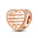 I Love You Tarnish-resistant Silver Charms In Rose Gold Plated