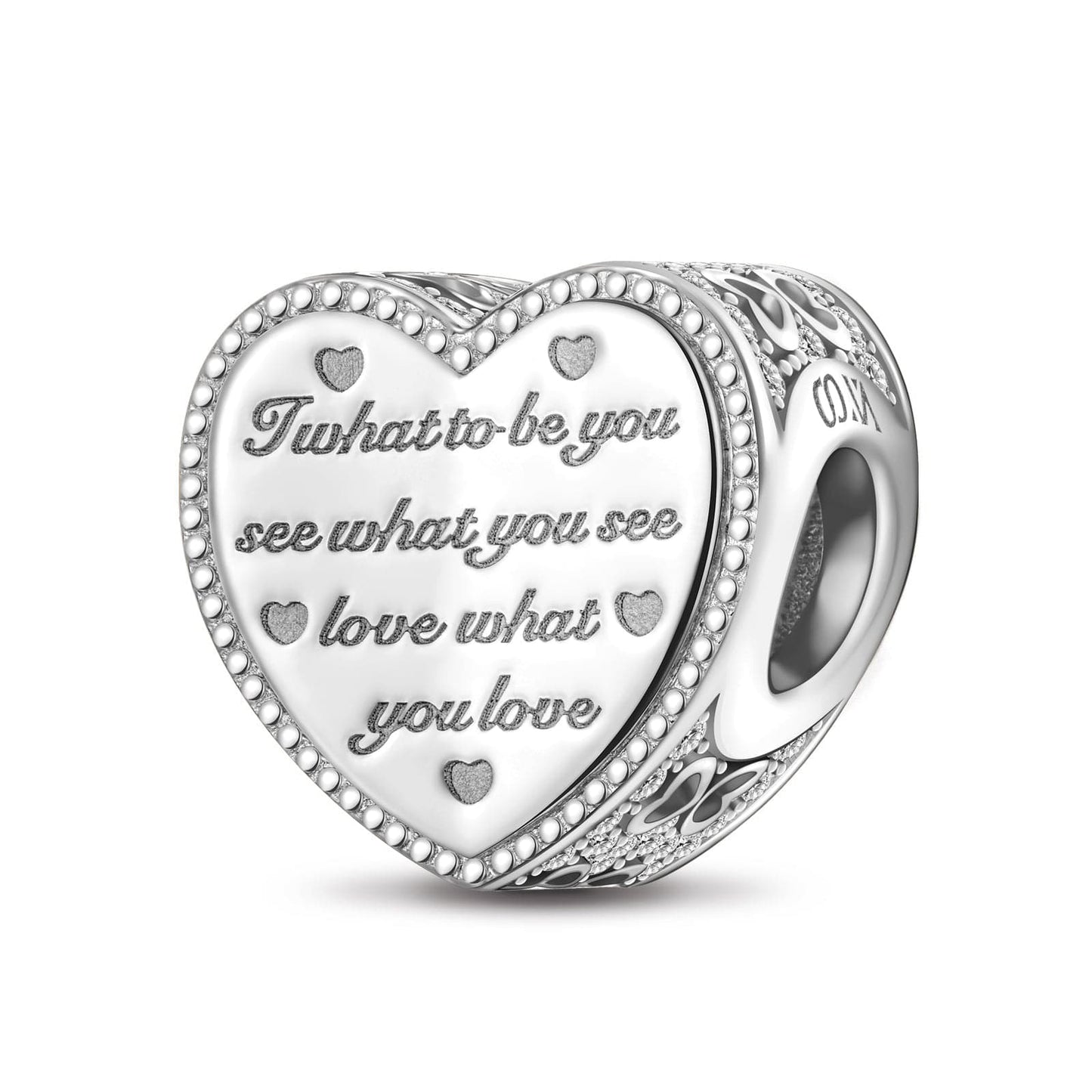 I Love You Tarnish-resistant Silver Charms In White Gold Plated