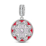 Elegance Tarnish-resistant Silver Dangle Charms With Enamel In White Gold Plated