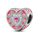 Summer Night Lotus Tarnish-resistant Silver Charms With Enamel In White Gold Plated