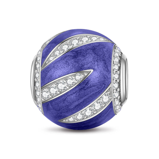 gon- Purple Light Boats Tarnish-resistant Silver Charms With Enamel In White Gold Plated