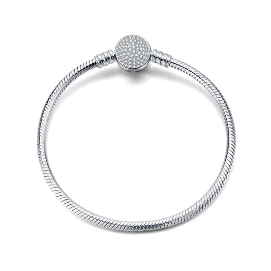 gon- Sterling Silver Classic Universal Bracelet In White Gold Plated