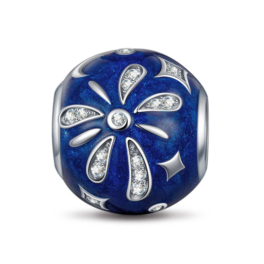 gon- Sterling Silver Blossoming Light Charms With Enamel In White Gold Plated