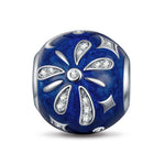 Sterling Silver Blossoming Light Charms With Enamel In White Gold Plated