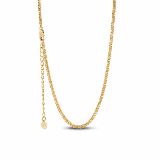 gon- Sterling Silver Classic Chain Necklace In 14K Gold Plated