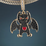 Batman Black Tarnish-resistant Silver Dangle Charms With Enamel In 14K Gold Plated
