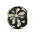 Blossoming Light Tarnish-resistant Silver Charms With Enamel In 14K Gold Plated - GONA