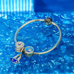 Blue CaptaIn And His Anchor Tarnish-resistant Silver Charms With Enamel In 14K Gold Plated - GONA