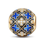 Blue Cha-cha-cha Tarnish-resistant Silver Charms With Enamel In 14K Gold Plated - GONA