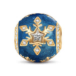Blue Ice and Snow Magic Tarnish-resistant Silver Charms With Enamel In 14K Gold Plated - GONA