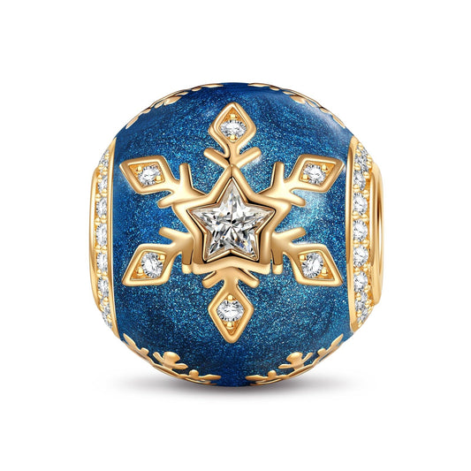 gon- Blue Ice and Snow Magic Tarnish-resistant Silver Charms With Enamel In 14K Gold Plated - GONA