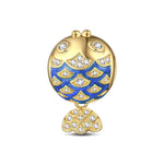 Blue Kissing Fish Tarnish-resistant Silver Charms With Enamel In 14K Gold Plated - GONA