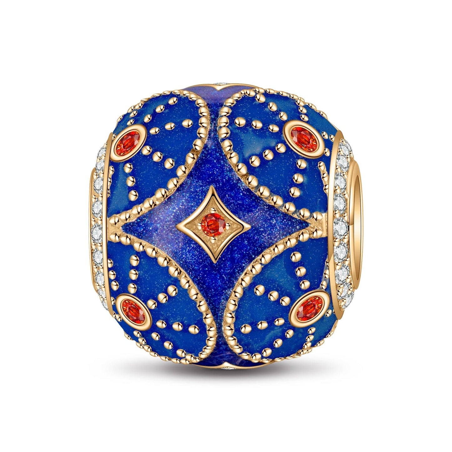 Blue Mystic Light Tarnish-resistant Silver Charms With Enamel In 14K Gold Plated - GONA