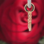 Angel's Love Tarnish-resistant Silver Dangle Charms With Enamel In Rose Gold Plated