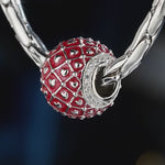 Interweaving of Love Tarnish-resistant Silver Charms With Enamel In White Gold Plated