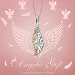 Sterling Silver Angel Wings Charms In White Gold Plated