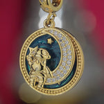 Dream Santa Tarnish-resistant Silver Dangle Charms With Enamel In 14K Gold Plated