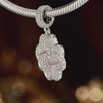Romantic Encounters Tarnish-resistant Silver Dangle Charms In White Gold Plated