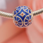 Blue Mystic Light Tarnish-resistant Silver Charms With Enamel In 14K Gold Plated
